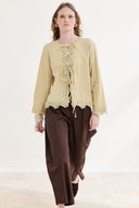 Front-Tie Guipure Voile Shirt