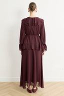 Front Ruffle Chiffon Set