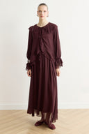 Front Ruffle Chiffon Set