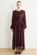Front Ruffle Chiffon Set