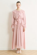 Front Ruffle Chiffon Set