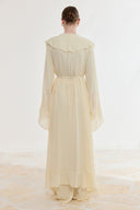 Front-Ruffled Chiffon Abaya Set
