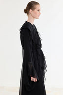 Front-Ruffled Chiffon Abaya Set