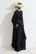 Front-Ruffled Chiffon Abaya Set