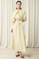 Front Ruffled Voile Dress