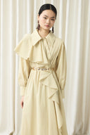 Front Ruffled Voile Dress