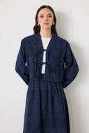 Front-Button Denim Skirt Set