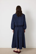 Front-Button Denim Skirt Set