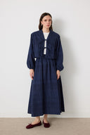 Front-Button Denim Skirt Set
