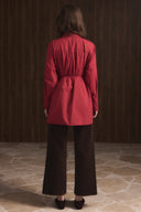 Front Pleated Dacron Shirt