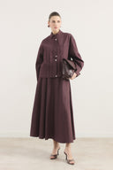 Pleated Front Denim Set