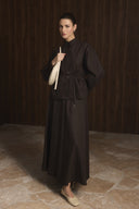 Pleated Front Denim Set