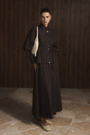 Pleated Front Denim Set