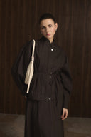 Pleated Front Denim Set