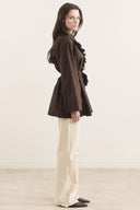 Pleated Front Ruffled Shirt
