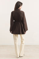 Pleated Front Ruffled Shirt