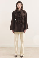 Pleated Front Ruffled Shirt