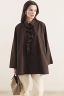 Pleated Front Ruffled Shirt