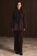 Pleated Front Ruffled Shirt