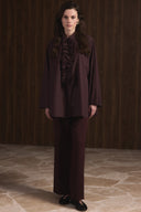 Pleated Front Ruffled Shirt