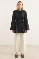 Pleated Front Ruffled Shirt