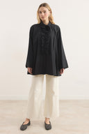 Pleated Front Ruffled Shirt