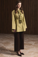 Pleated Front Ruffled Shirt
