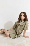 Ruffled Front Voile Dress