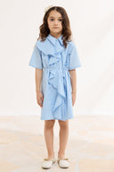 Ruffled Front Voile Dress