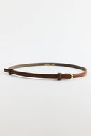 Oval Buckle Leather Belt
