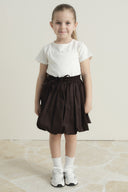 Cotton Compact Satin Balloon Skirt