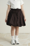 Cotton Compact Satin Balloon Skirt