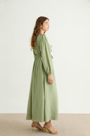 Paria Front-Ruched Piping Detail Dress