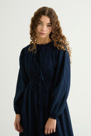 Paria Front-Ruched Piping Detail Dress