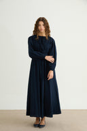 Paria Front-Ruched Piping Detail Dress