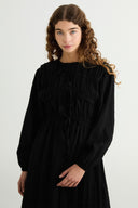 Paria Front-Gathered Piping Detail Dress