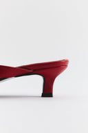 Leather Thong Heeled Slippers