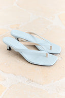 Leather Thong Heeled Slippers