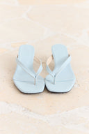 Leather Thong Heeled Slippers