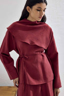Cape Detailed Skirt Set