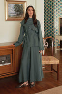 Cape Detailed Skirt Set