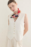 Darts Detailed Buttoned Vest Jacket