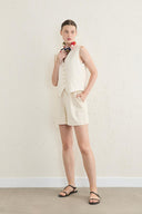 Darts Detailed Buttoned Vest Jacket