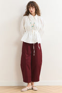 Pleated Balloon Poplin Shirt