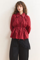 Pleated Balloon Poplin Shirt