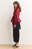 Pleated Balloon Poplin Shirt