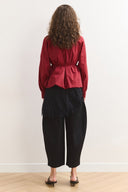 Pleated Balloon Poplin Shirt