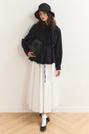 Pleated Balloon Poplin Shirt