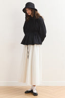Pleated Balloon Poplin Shirt