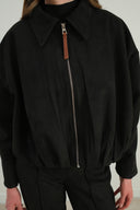 Pleated Suede Jacket